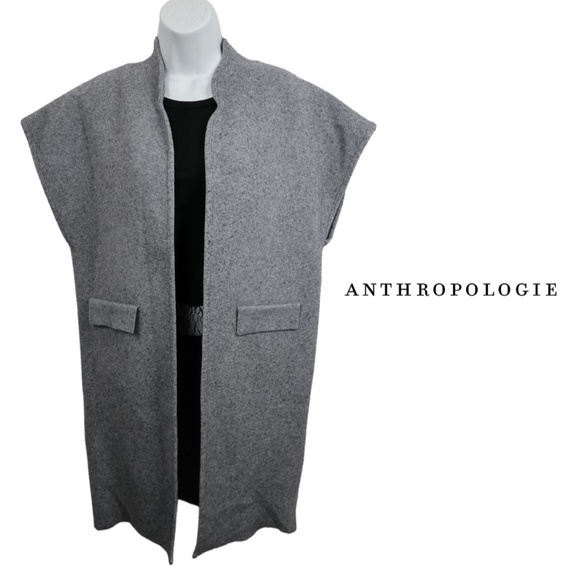 Anthropologie Gray Open-Front Cardigan - Picture 1 of 9
